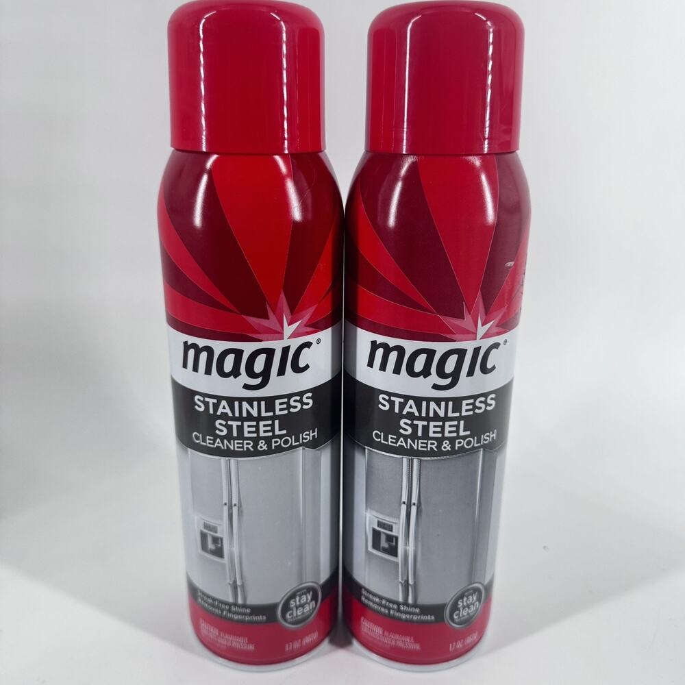 Magic Stainless Steel Cleaner Polish Refrigerator Sink Range Set of 2